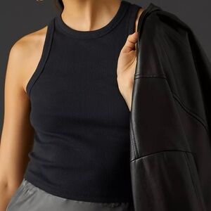 Anthropologie Maeve The Blair Stretch Cotton Crop Racerback Tank Top